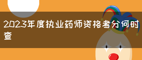 2023年度执业药师资格考分何时查