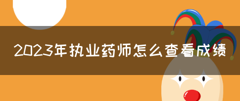 2023年执业药师怎么查看成绩